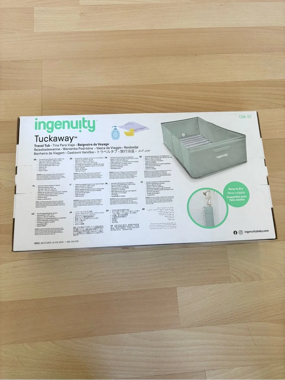 Ingenuity Tuckaway Toddler Tub – Converts Shower to Tub, Folds to Store, 12M-5Y